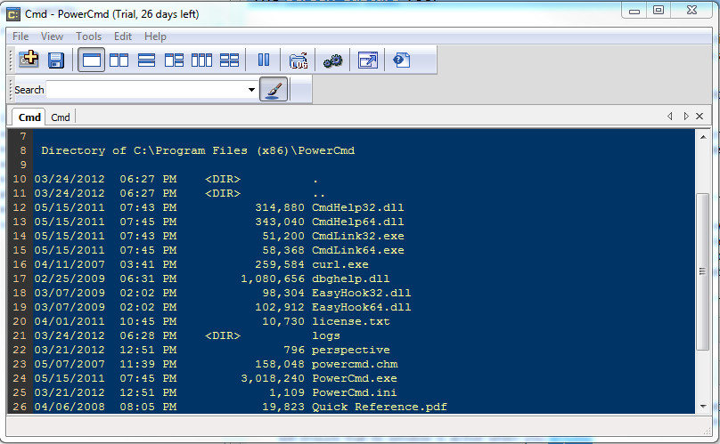 PowerCMD Windows console replacement screenshot