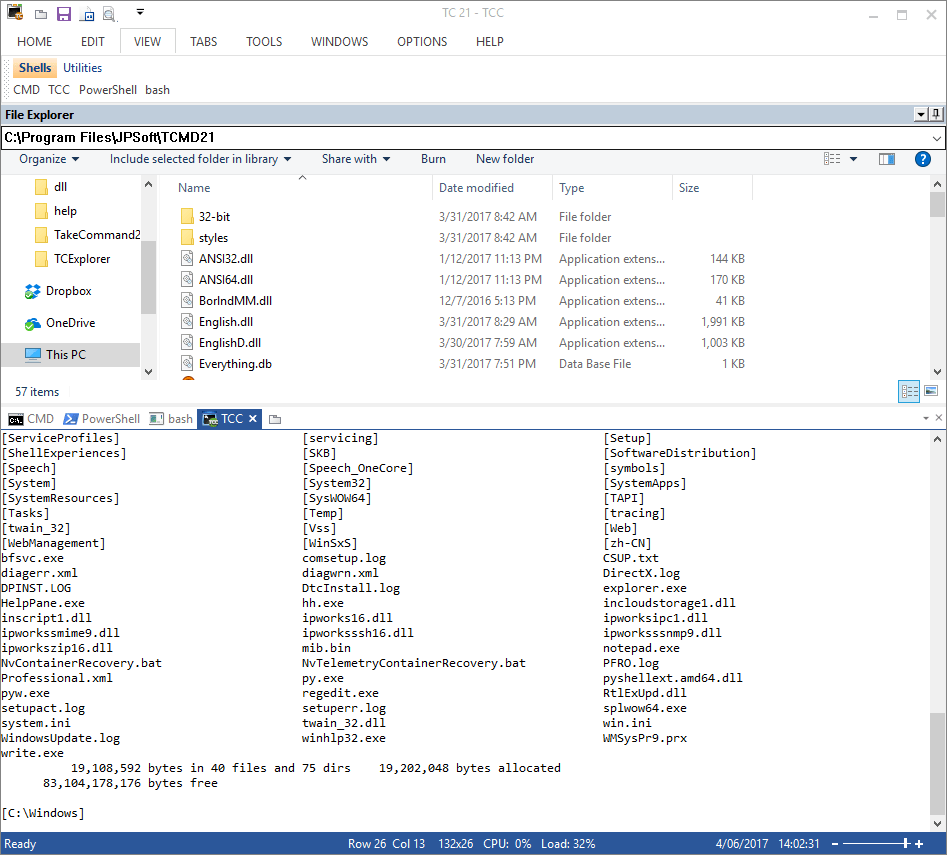 A powerful GUI Windows command interpreter