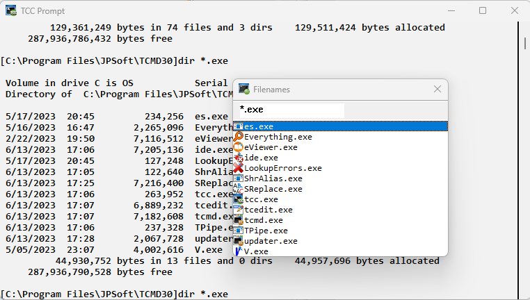 TCC : Windows command prompt and CMD shell replacement